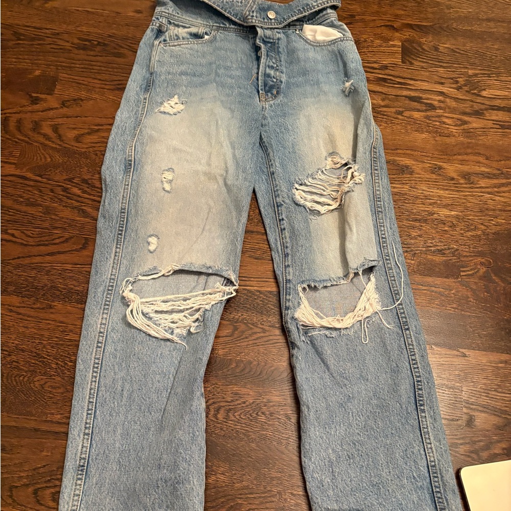 Distressed Light Wash Denim Jeans